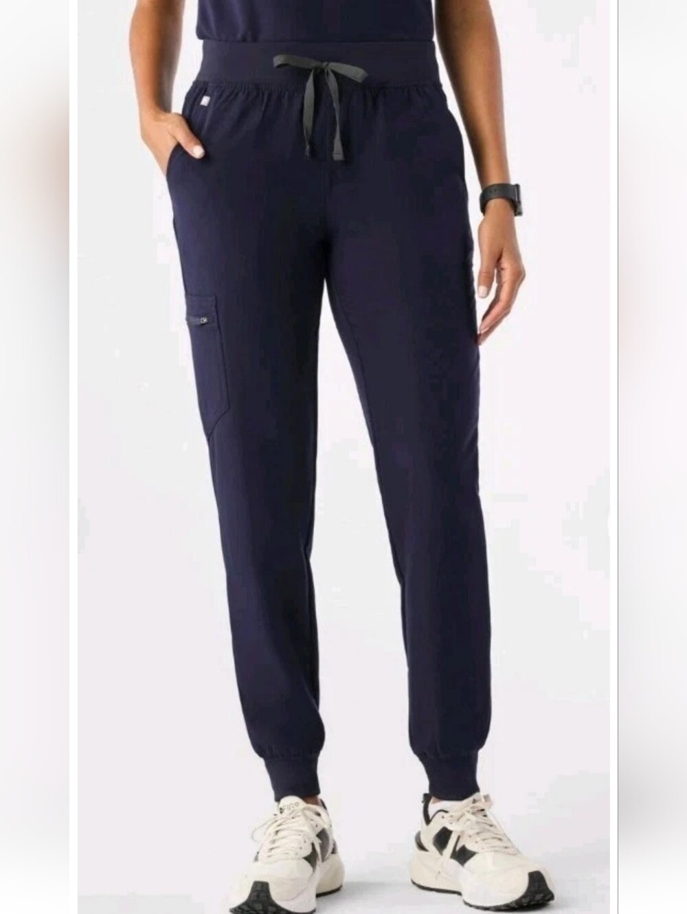 NWT! Figs Zamora 2.0 Women's Navy Drawstring Joggers Scrub Pants Petite! Size XL